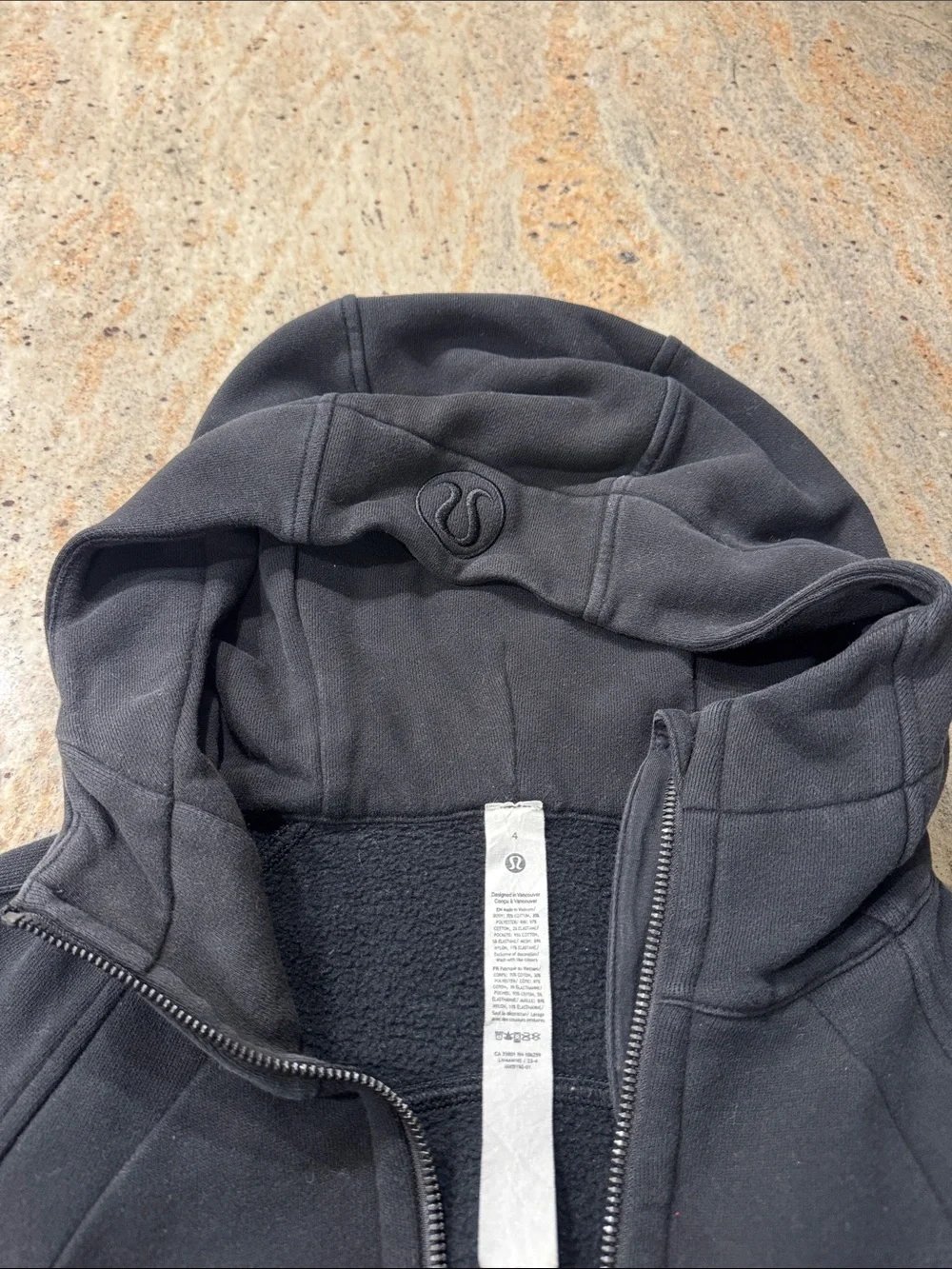 lululemon athletica Black Full-Zip Hooded Bomber Jacket